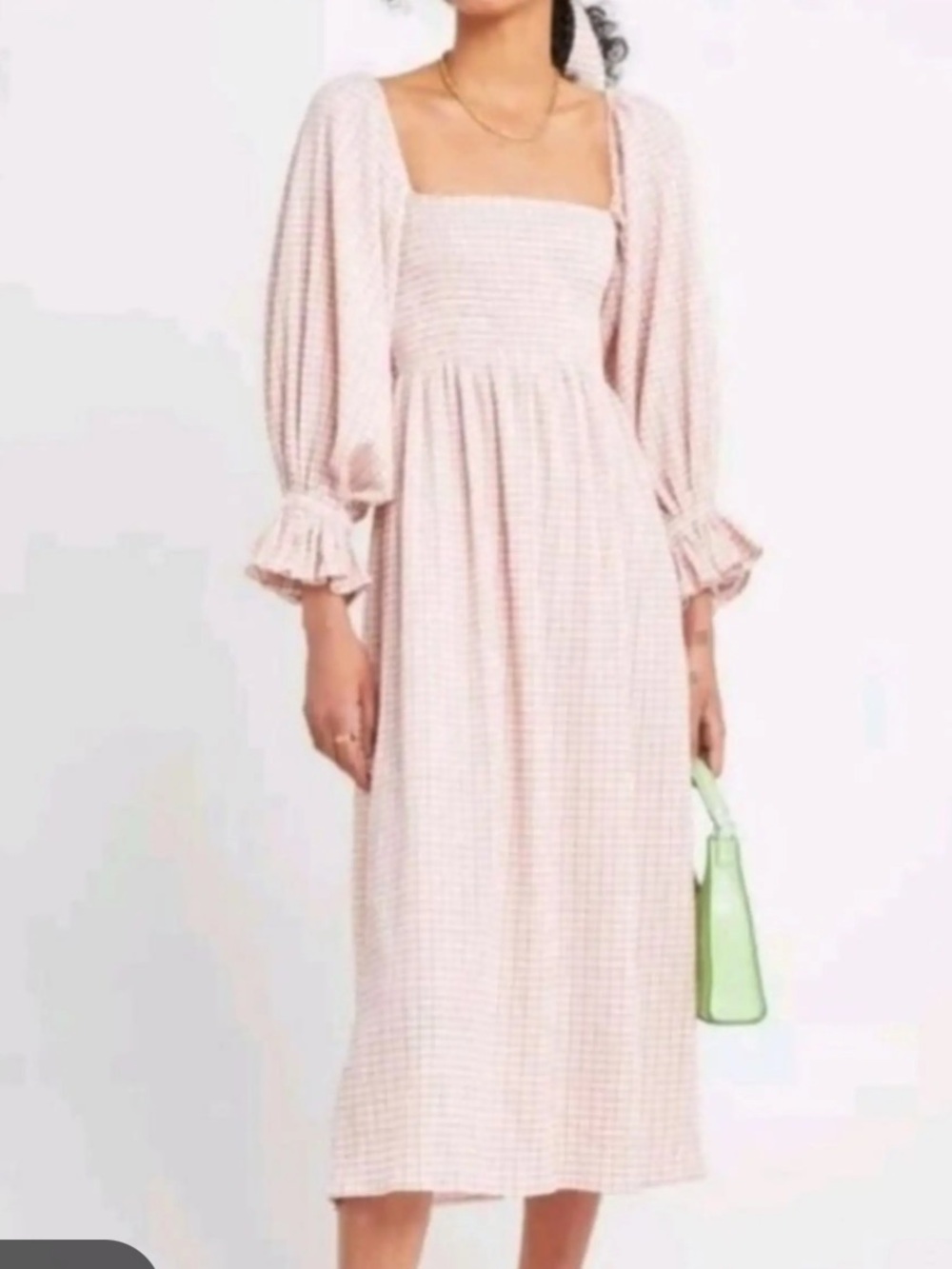 O.P.T Athena gingham print midi dress